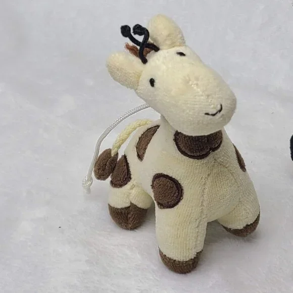 Lot of 2 Safari Mobile Mini Plush Zebra Giraffe Loose Replacement Ornaments - Picture 6 of 7